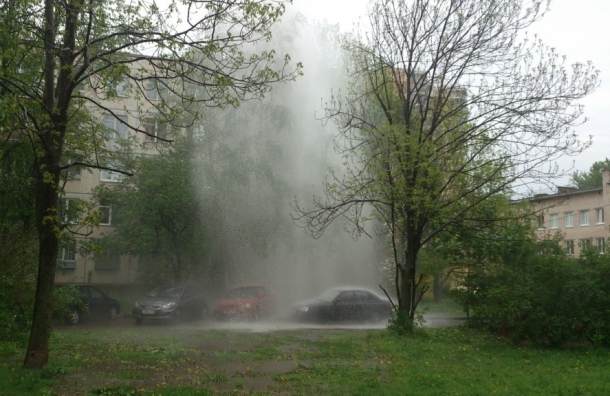 Фонтан из кипятка локализовали на Товарищеском проспекте Петербурга